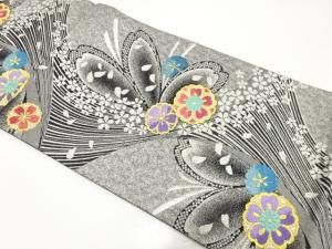 桜模様織り出し　振袖用袋帯